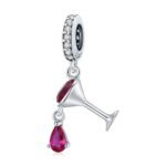 Sparkling Pinot Wine Glass Charm